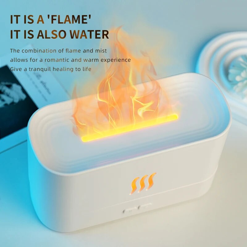 LED Ultrasonic Simulation 3D Flame Humidifier