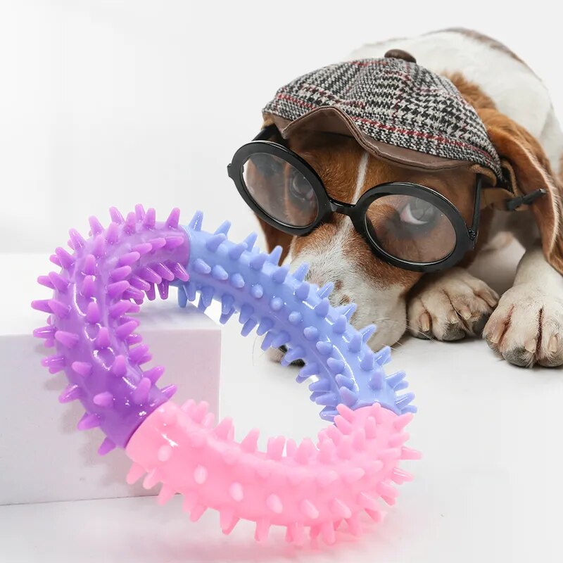 Pet Rubber Ring Bite Resistant Tooth Cleaning Chew Toys