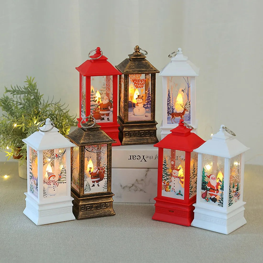 Christmas Lantern Candle Night Light Ornaments