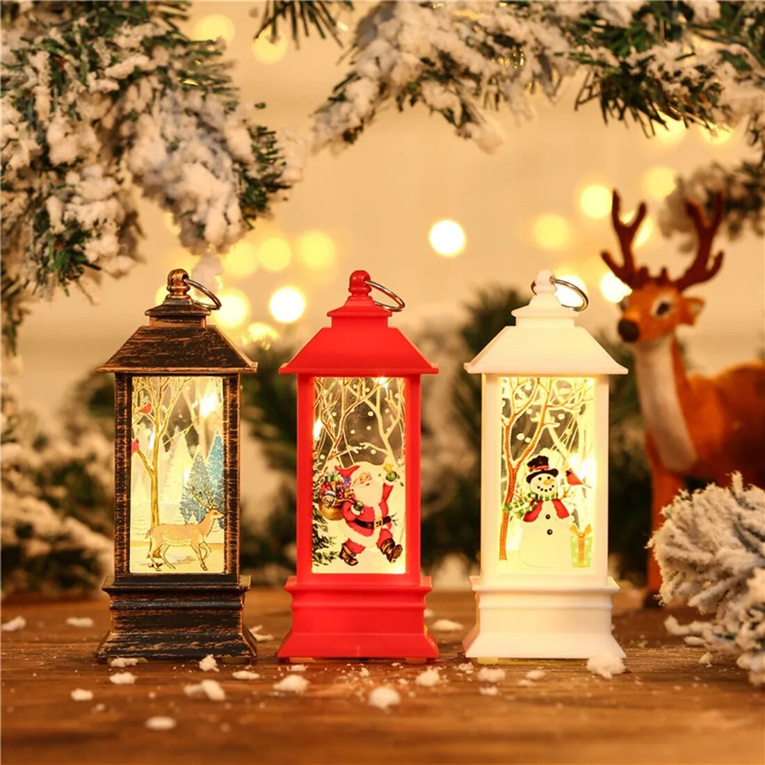 Christmas Lantern Candle Night Light Ornaments