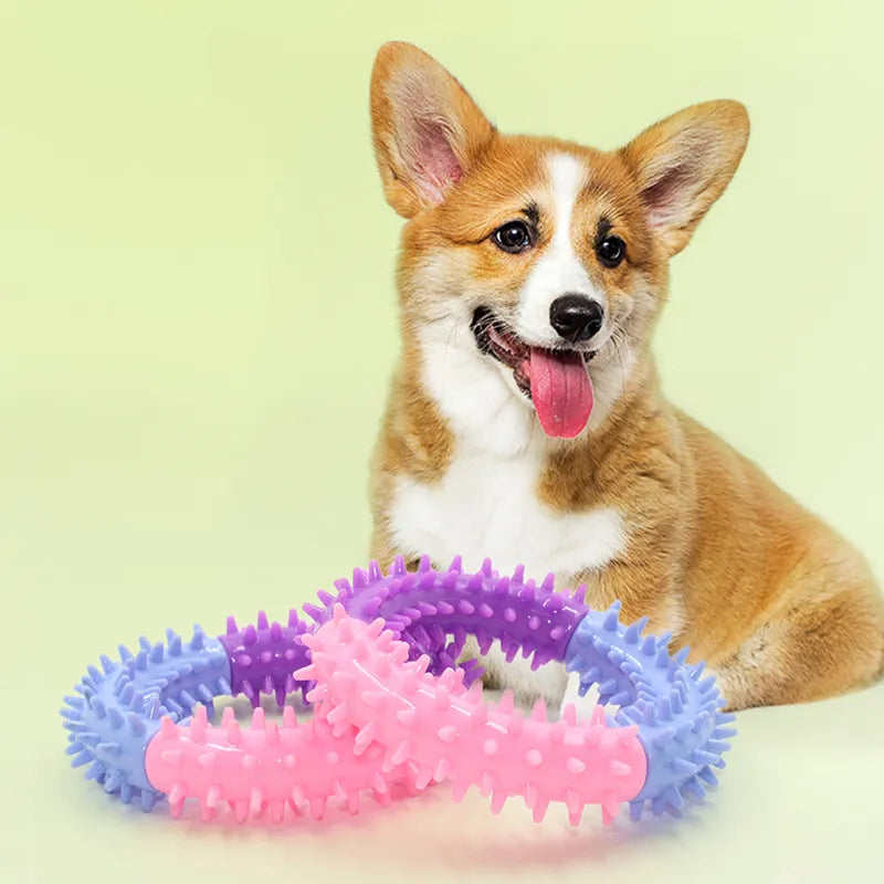 Pet Rubber Ring Bite Resistant Tooth Cleaning Chew Toys