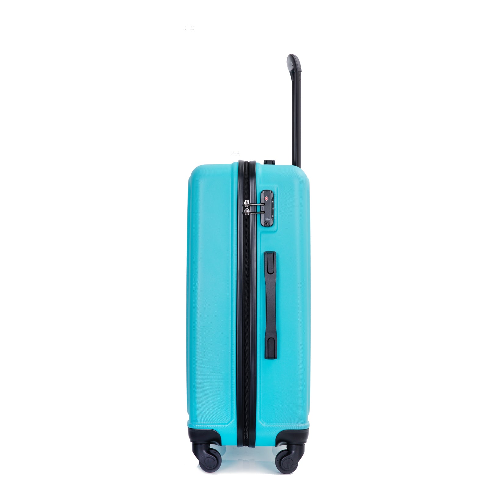 3 Piece ABS Lightweight Suitcase with Hooks, Spinner Wheels, TSA Lock, Turquoise (20/24/28)