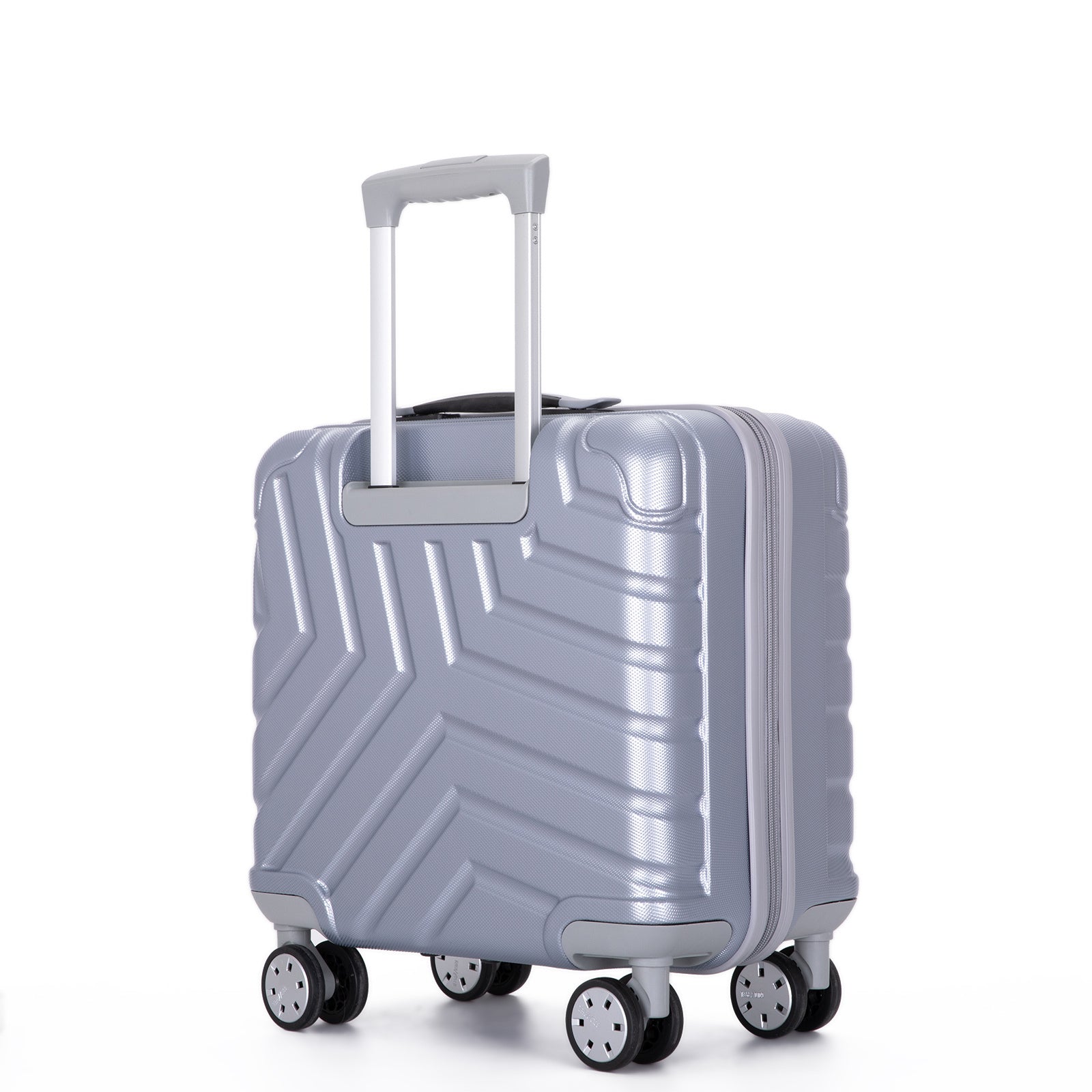 16" Hard Case Luggage Computer Case with Silent Aircraft Wheels - Silver, Durable, and Versatile