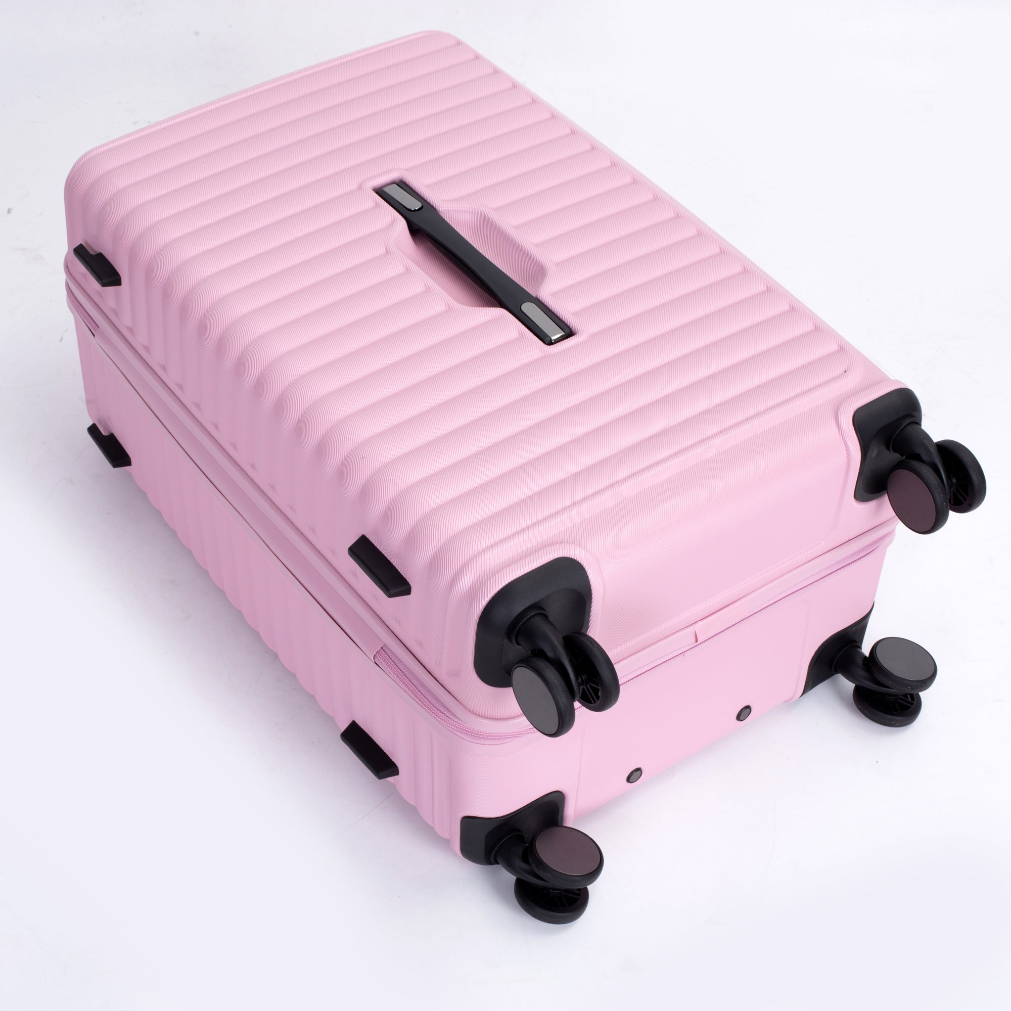 3 Piece Luggage Sets with Hooks, Double Spinner Wheels, TSA Lock (21/25/29) - Lightweight Pink Suitcase for Travel