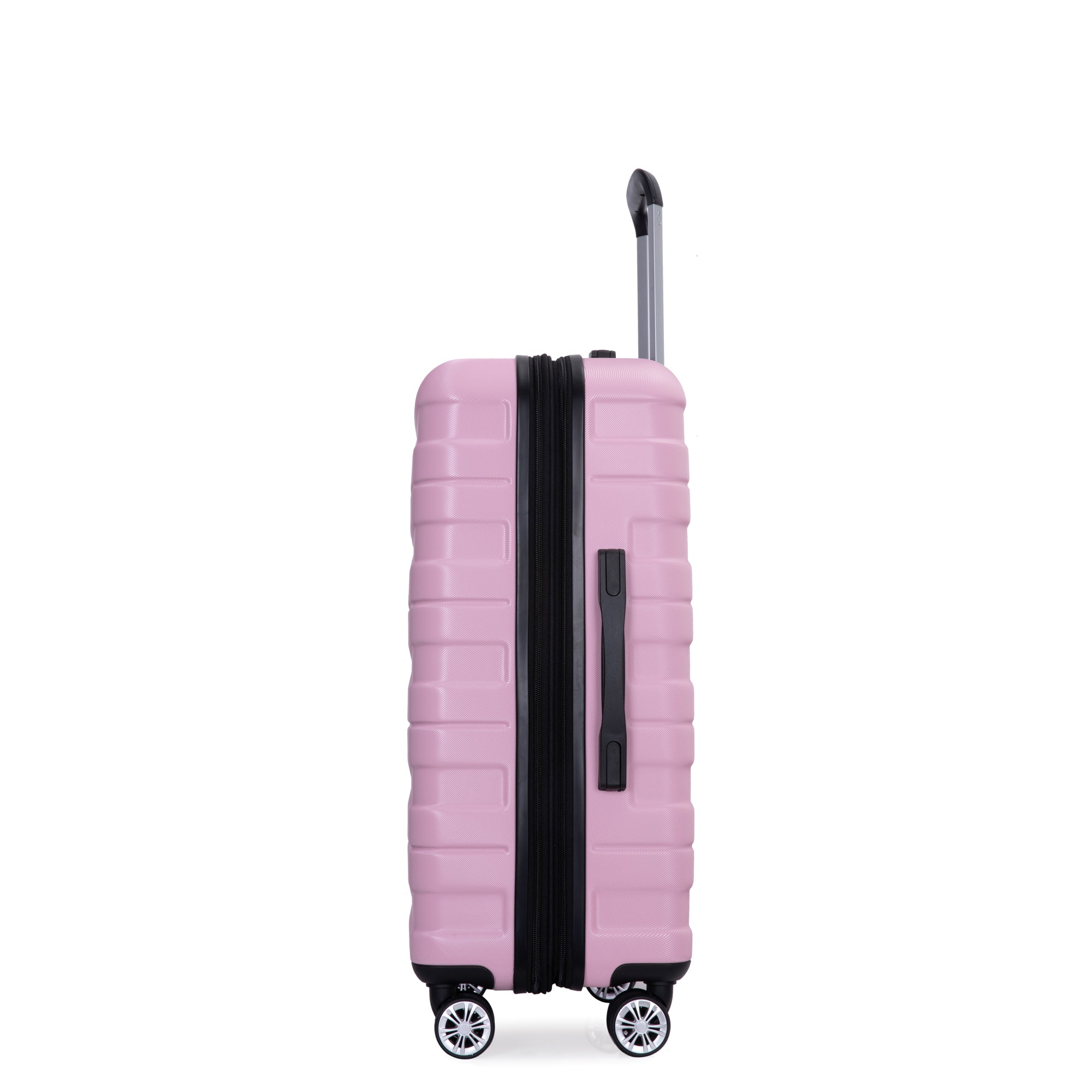 3 Piece Luggage Sets PC Lightweight & Durable Expandable Suitcase with Two Hooks, Double Spinner Wheels, TSA Lock, Pink (21/25/29)