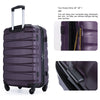 Expandable 3 Piece ABS Luggage Set with Spinner Wheels, TSA Lock, Lightweight Suitcase, Purple (20/24/28)