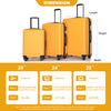 3 Piece Luggage Sets: Lightweight ABS Suitcase with Hooks, Spinner Wheels, TSA Lock (20/24/28) - ORANGE