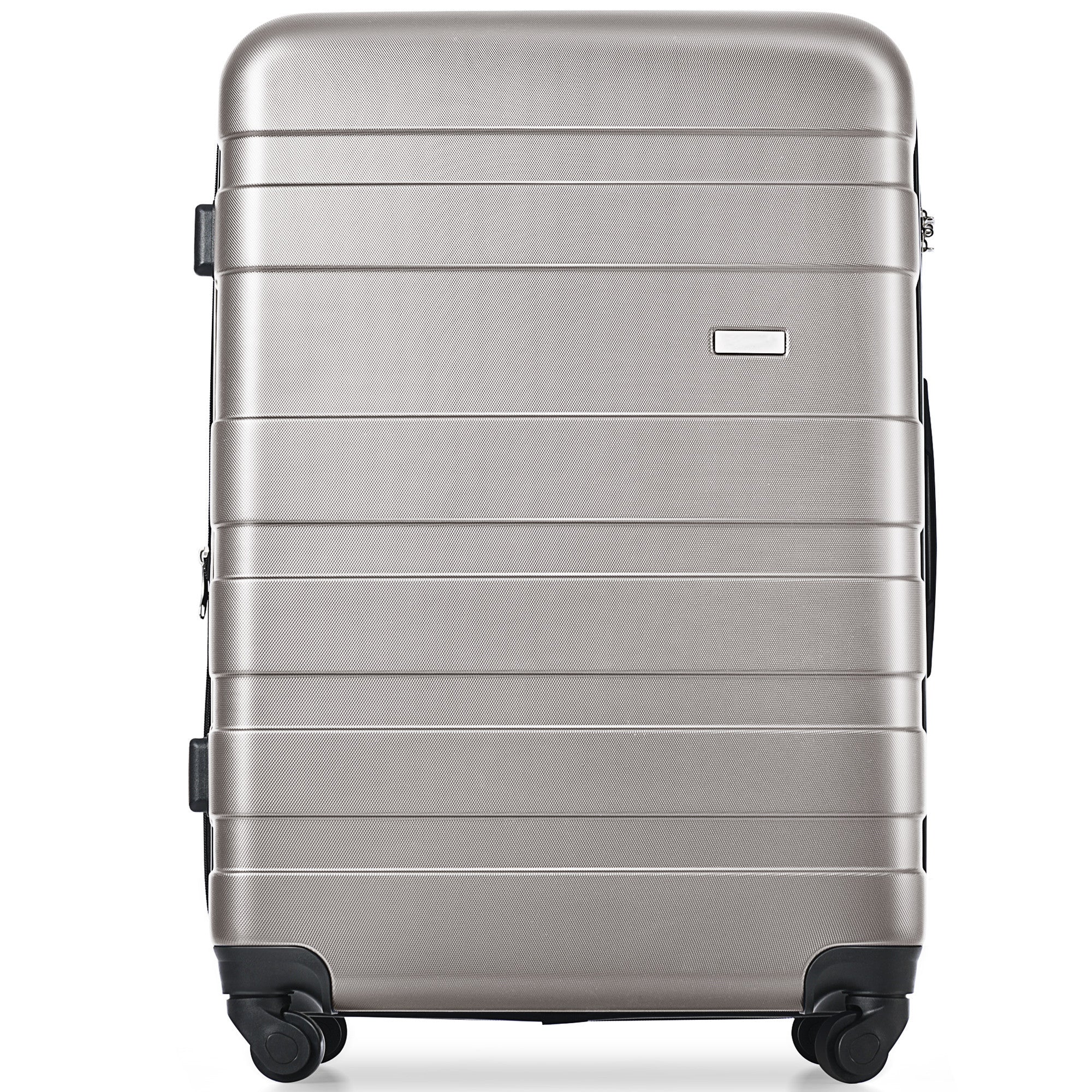 "Luggage Sets: New Model Expandable ABS Hardshell 3pcs Clearance Hardside Suitcase with Spinner Wheels & TSA Lock - Lightweight, Durable, Gray (20''24''28'')"