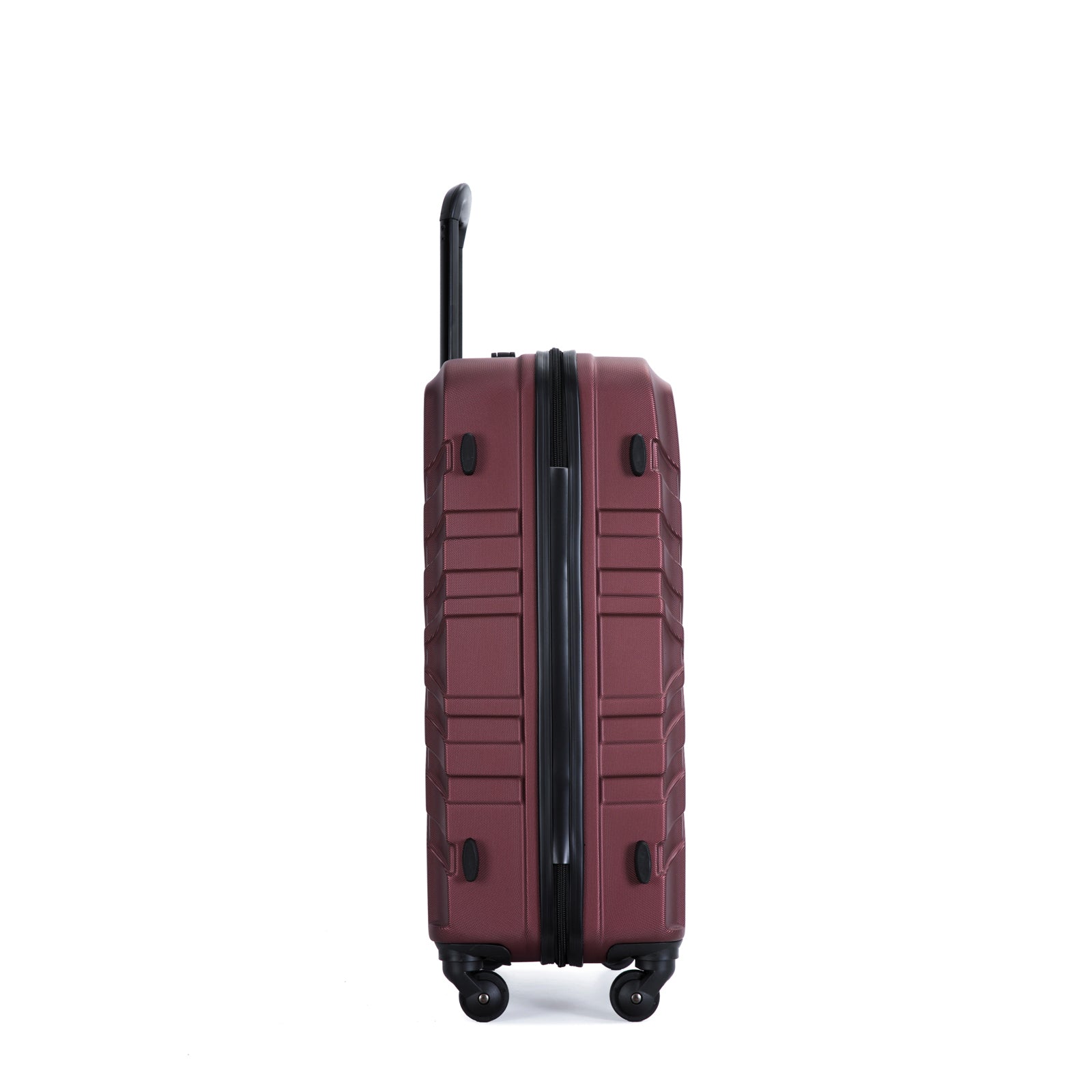 3 Piece Luggage Sets with Two Hooks, Spinner Wheels, TSA Lock, ABS Lightweight Suitcase (20/24/28) - Wine Red