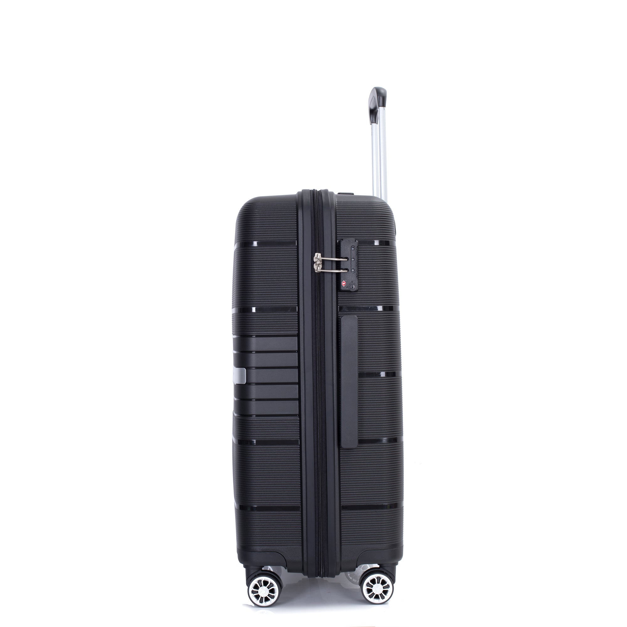 Hardshell Suitcase with Double Spinner Wheels - Lightweight, Durable, TSA Lock - 3-Piece Set (20/24/28) - Black