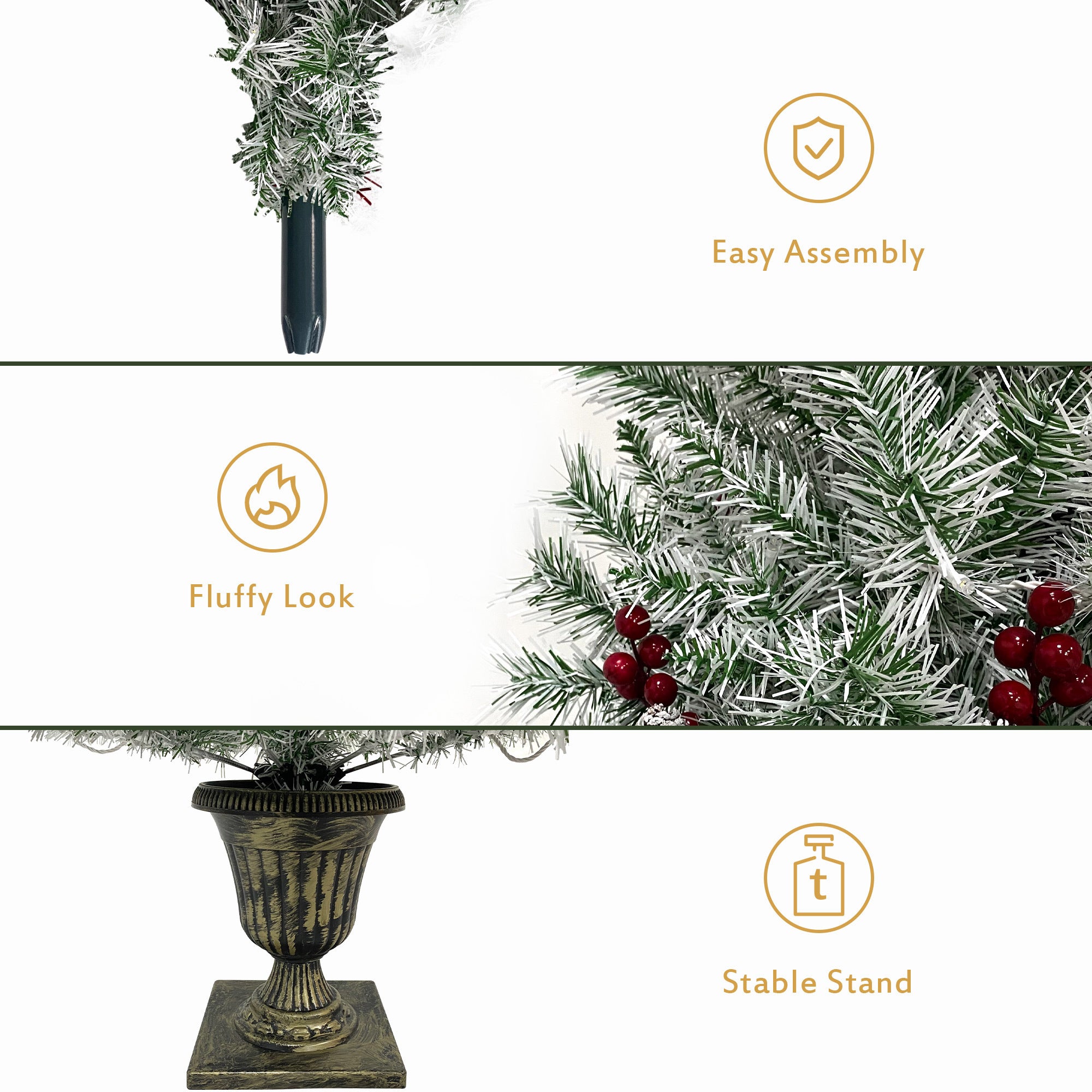 Pre-lit Artificial Christmas Tree Set: Garland, Wreath, and 2 Entrance Trees | Xmas Decor - 4-Piece | Vibrant & Lifelike | Various Colors & Sizes