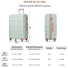 Luggage Sets 3 Piece, Expandable ABS Suitcase with Travel Bag, Carry On Luggage Set, 360° Spinner Wheels, Grey Green