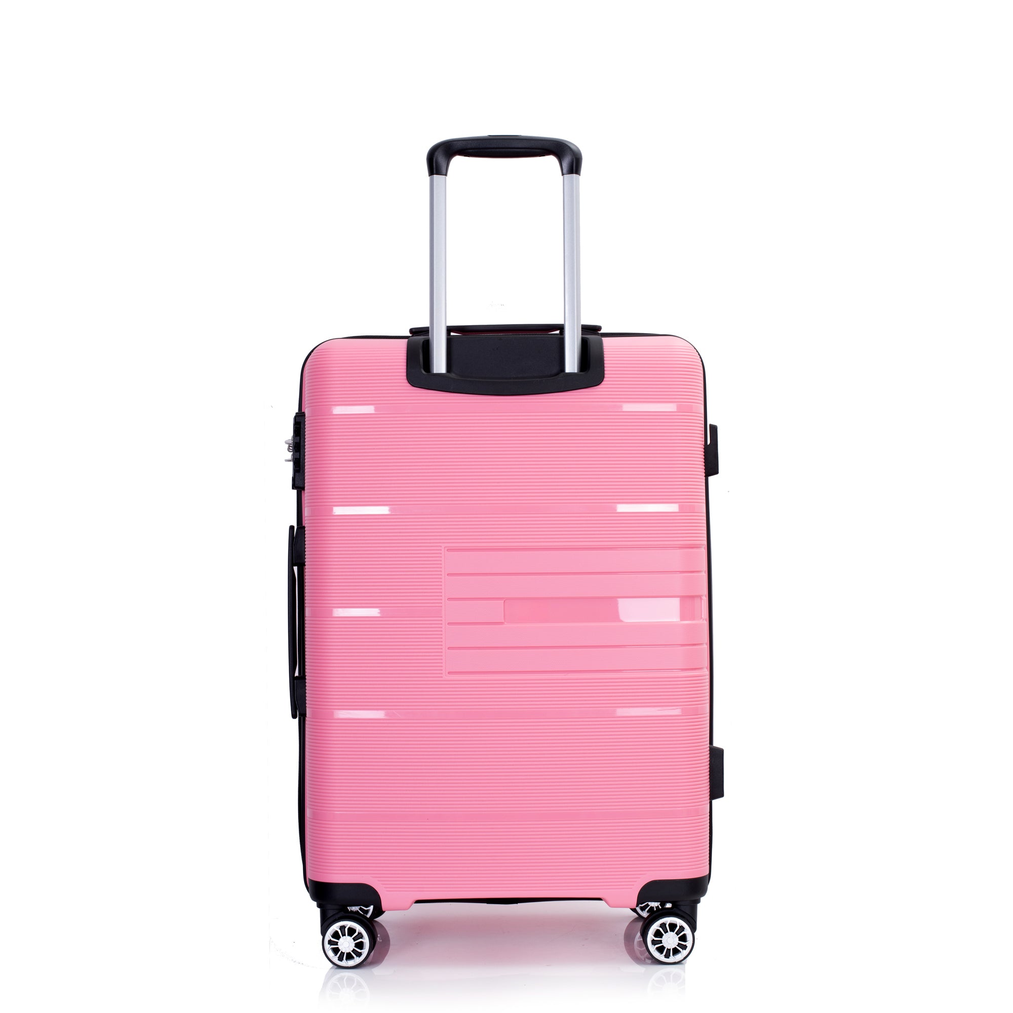 "Hardshell Suitcase with Double Spinner Wheels - Lightweight & Durable PP Luggage Sets, TSA Lock, 3-Piece Set (20/24/28), Pink"