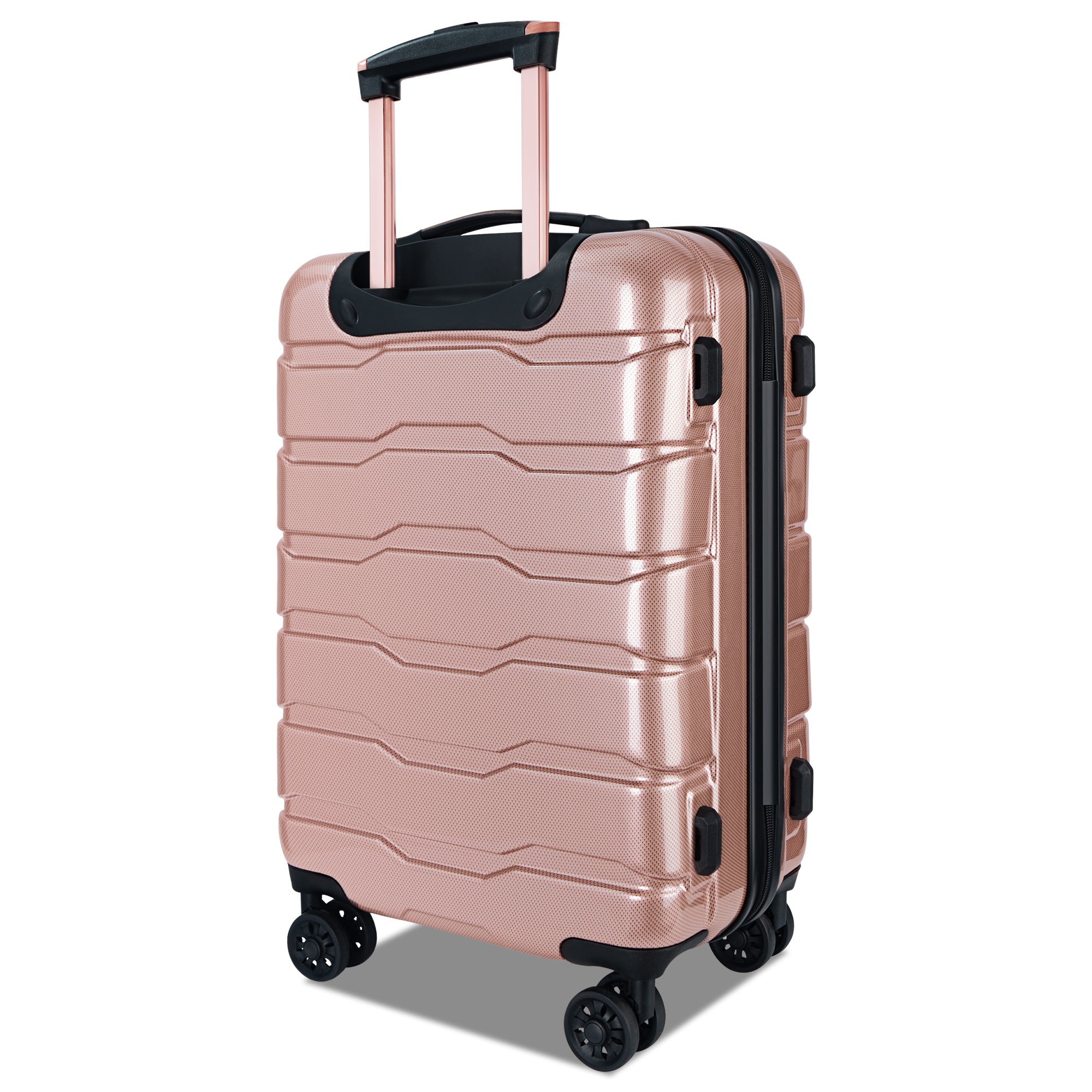 Luggage Sets 3pcs ABS+PC Hardshell Clearance Hardside Suitcase Spinner Wheels TSA Lock (20/24/28), RoseGold