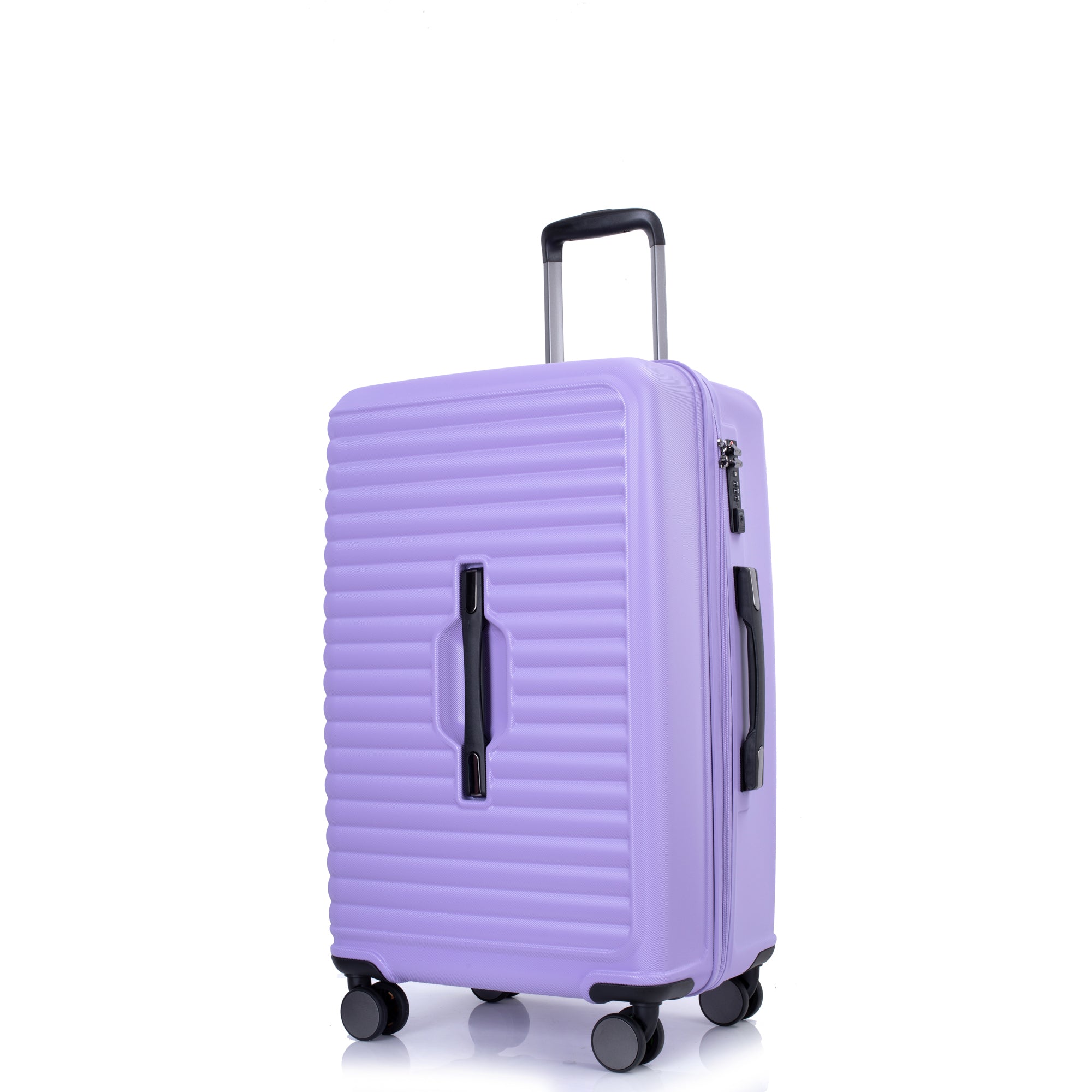 3 Piece Luggage Sets: Lightweight Suitcase with Hooks, 360° Spinner Wheels, TSA Lock, Light Purple (21/25/29)