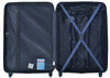 3-Piece Lightweight ABS Luggage Set with Hooks, Spinner Wheels, TSA Lock - Navy (20/24/28)