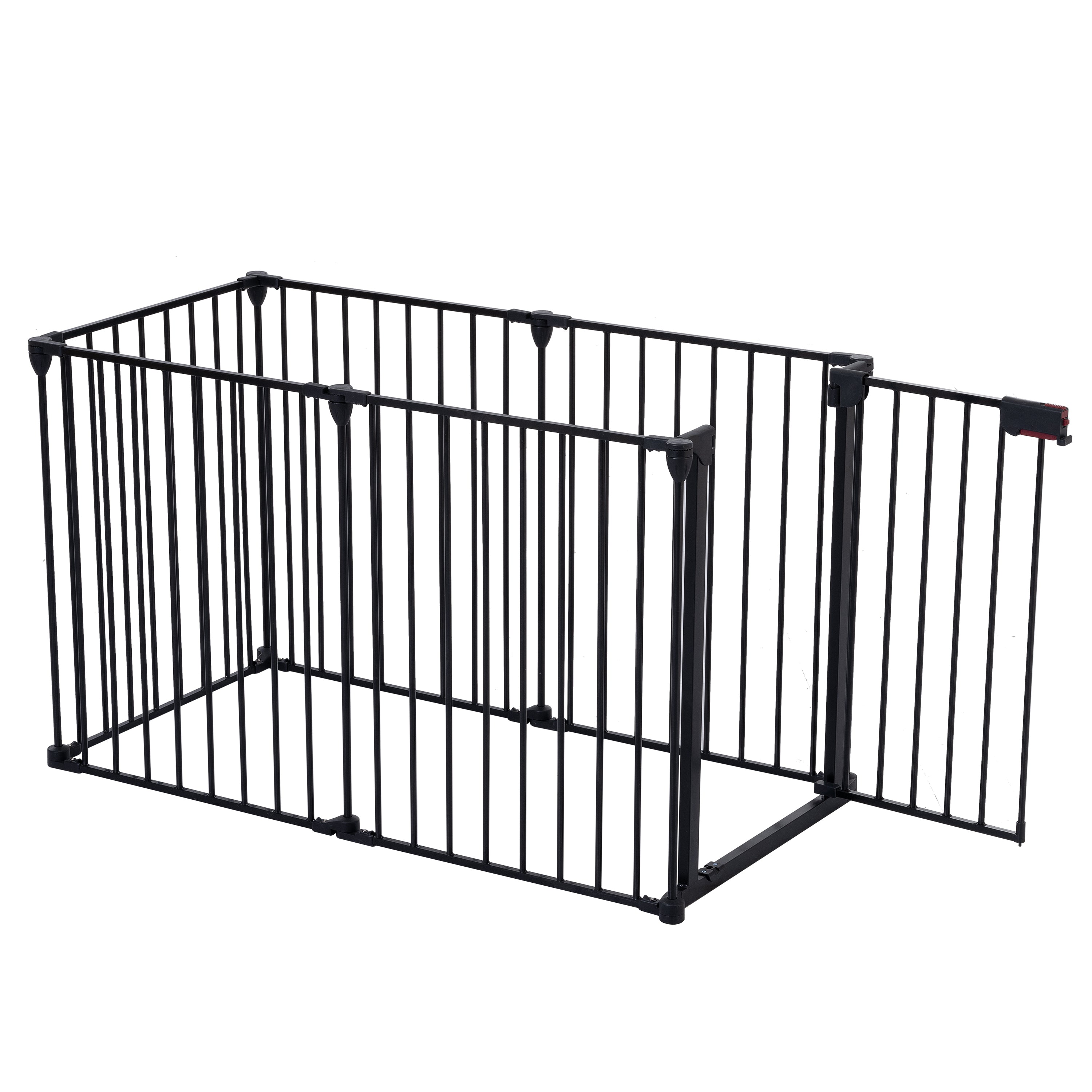 152" Adjustable Safety Gate 6 Panel Play Yard Metal Doorways Fireplace Fence - Christmas Tree Fence Gate for House Stairs - Prohibited Area Fence