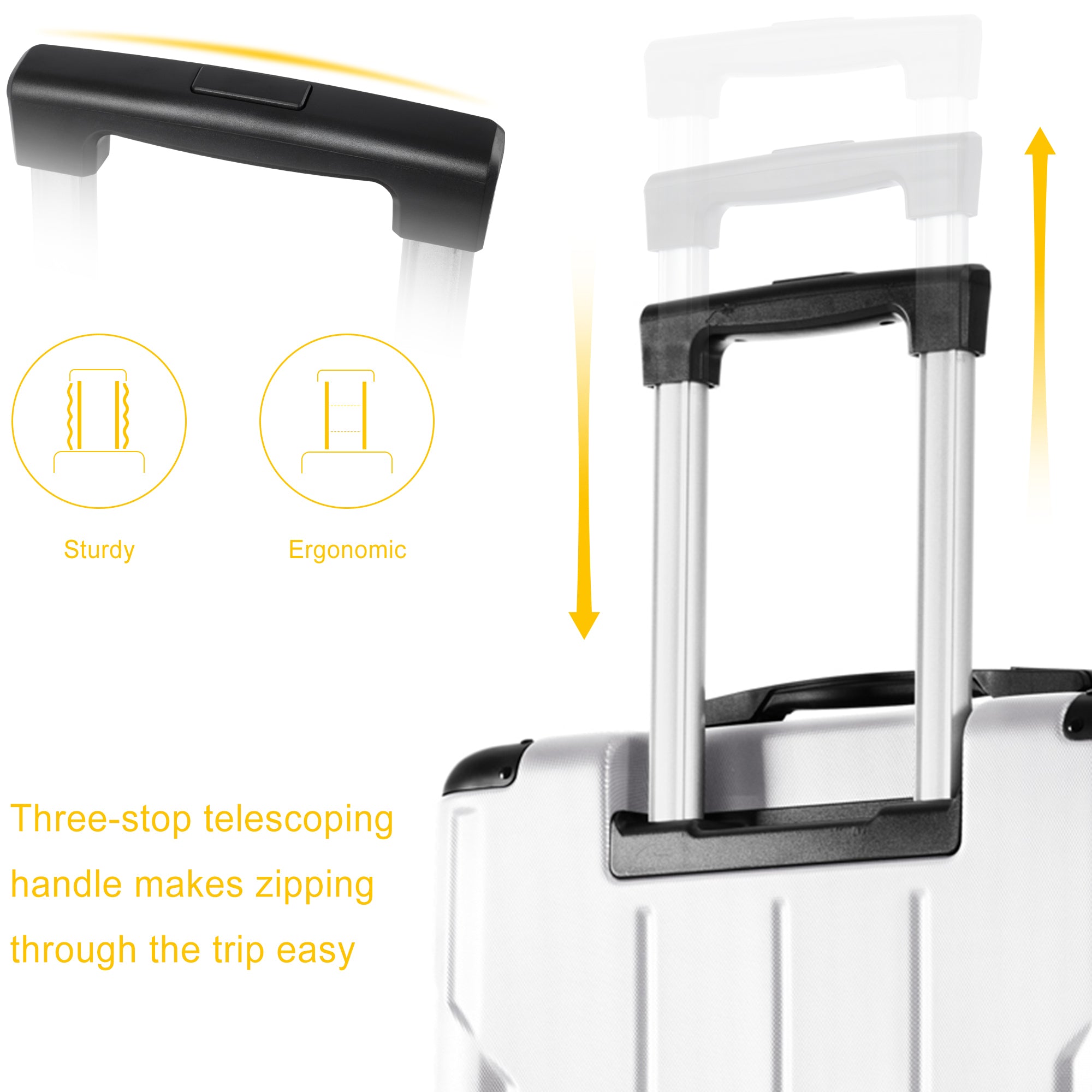 Hardshell Luggage Spinner Suitcase with TSA Lock, Lightweight & Expandable 24'' - Secure Travel Companion with Convenient Size & Durable Construction