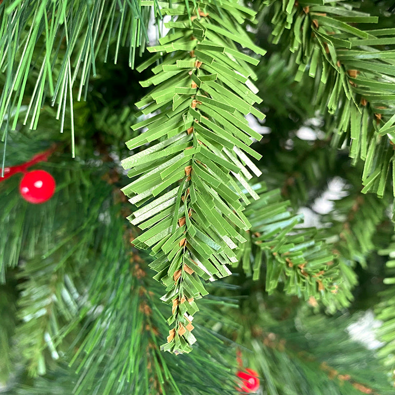 7.5 FT Upside Down Christmas Tree with Artificial Berries, Santa's Legs, PVC Pine Needles: Festive Holiday Pine Tree