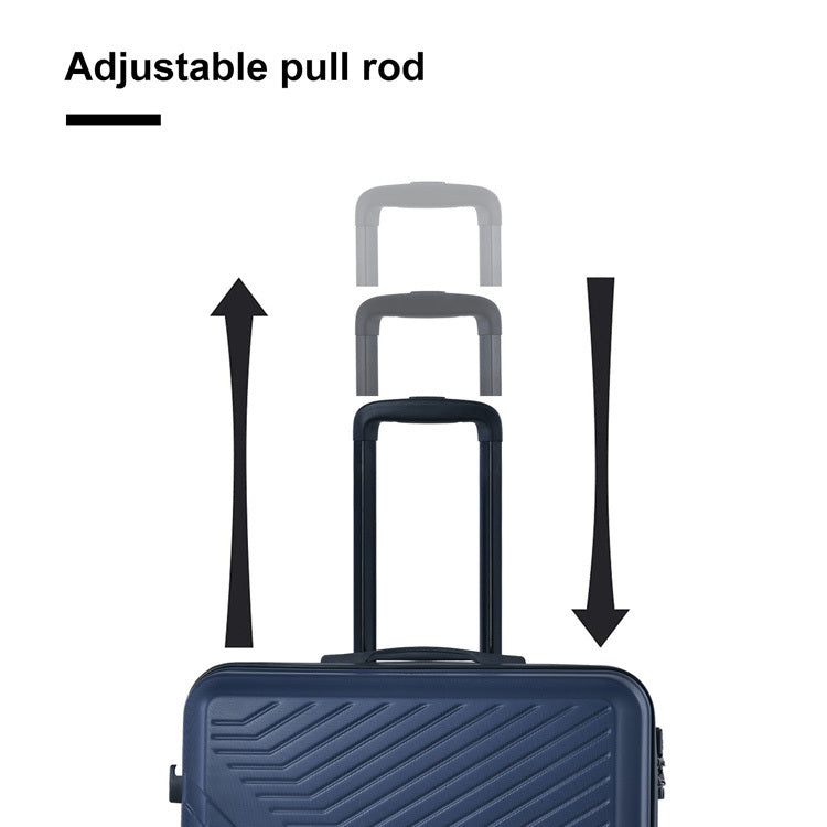 3-Piece Lightweight ABS Luggage Set with Hooks, Spinner Wheels, TSA Lock - Navy (20/24/28)