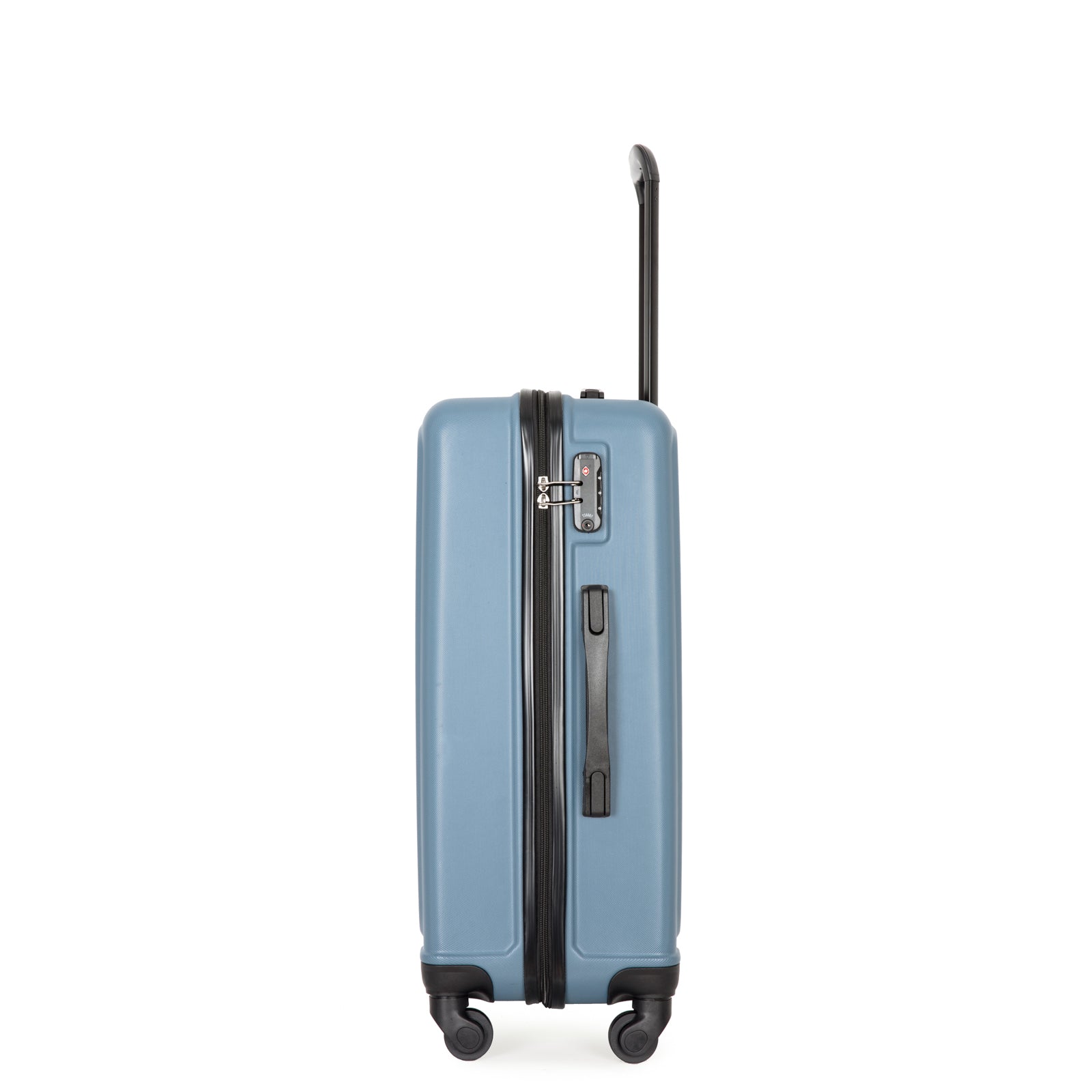 3 Piece ABS Lightweight Suitcase with Hooks, Spinner Wheels, TSA Lock, Blue (20/24/28)