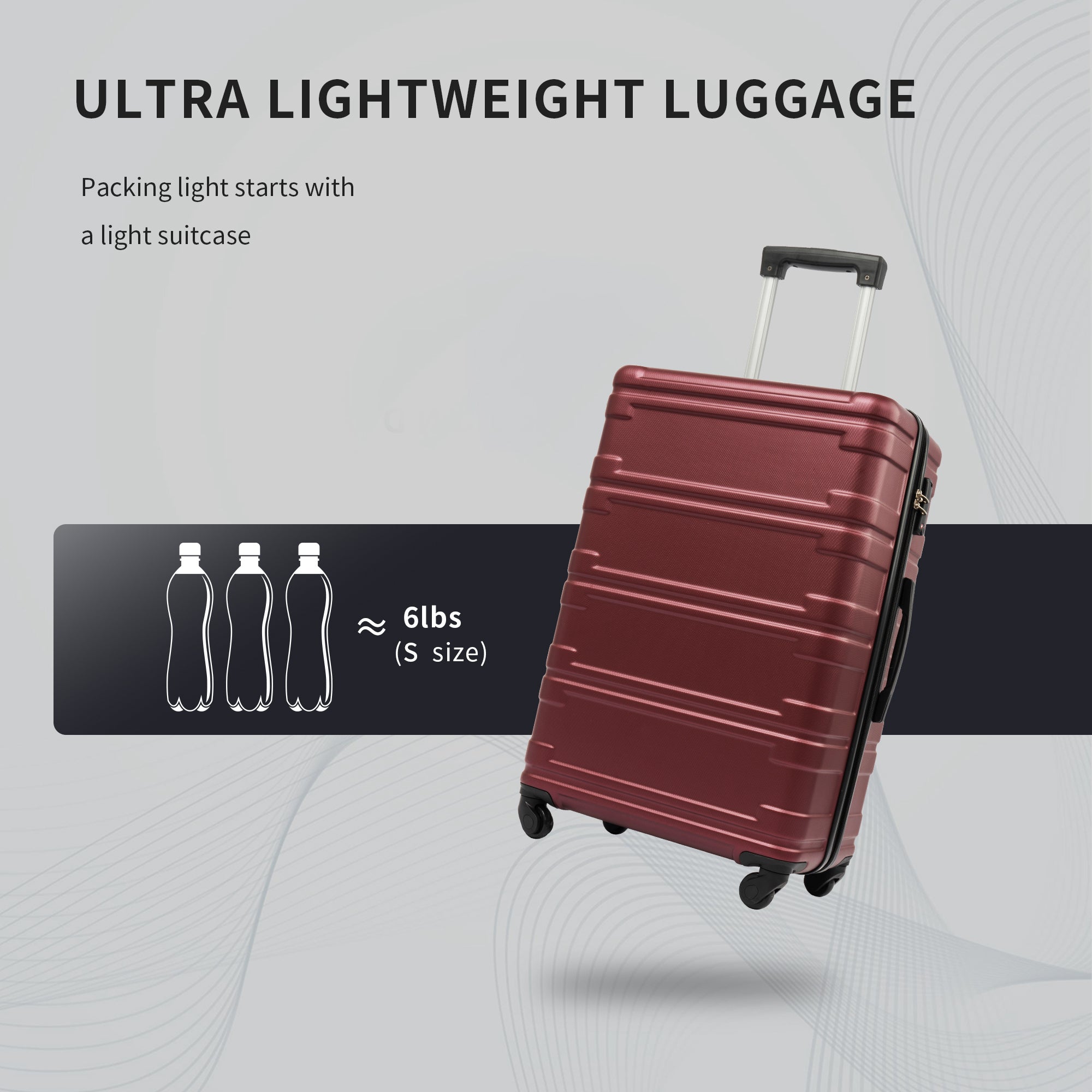 Hardshell Luggage Sets - Lightweight 3 Pcs Spinner Suitcase with TSA Lock, 20''24''28'' Sizes