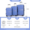 Hardshell Suitcase Double Spinner Wheels PP Luggage Sets Lightweight Durable Suitcase with TSA Lock, 3-Piece Set - Purplish Blue: Secure and Stylish Travel Gear (20/24/28)