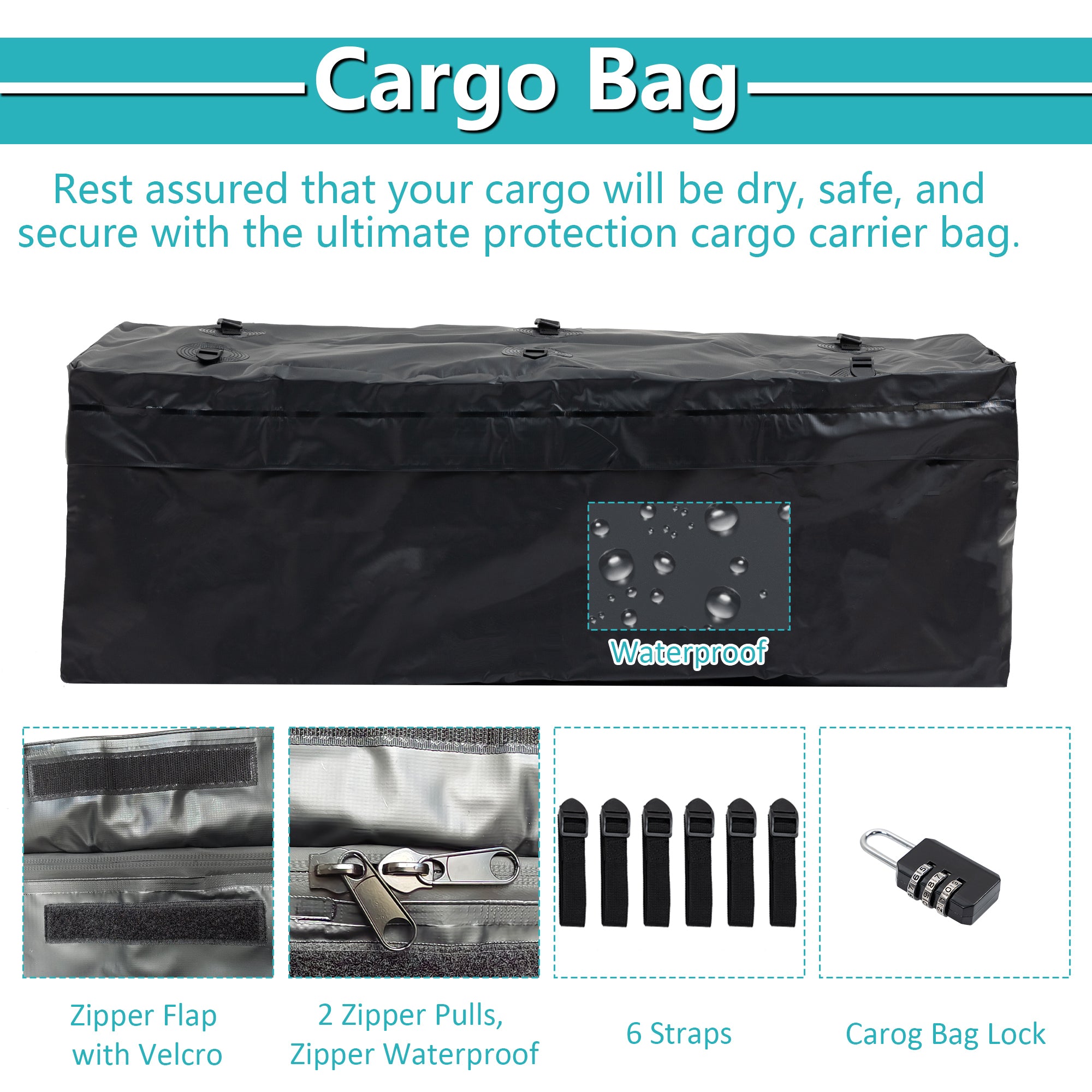 Folding Cargo Basket with Cargo Net - Spacious and Versatile | Easy-to-Install, Heavy-Duty Steel Frame | Ideal for Transporting Gear, Luggage, and Equipment | Black, Universal Fit | Conveniently Folds for Storage