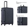 3 Piece Lightweight ABS Luggage Sets with Spinner Wheels, TSA Lock, and Hooks - Black (20/24/28)