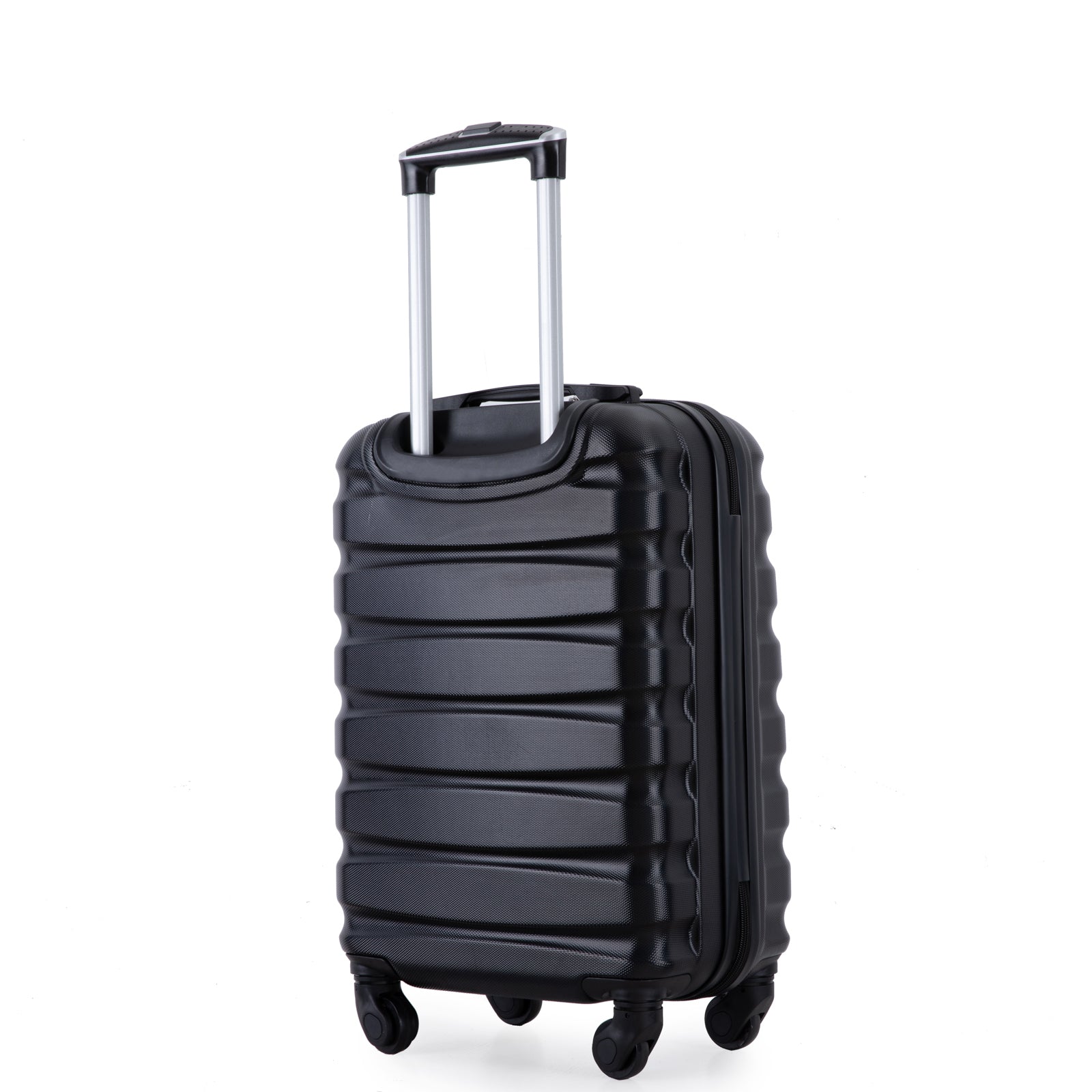 20" Carry on Luggage: Lightweight ABS Suitcase with Spinner Wheels, TSA Lock, Black