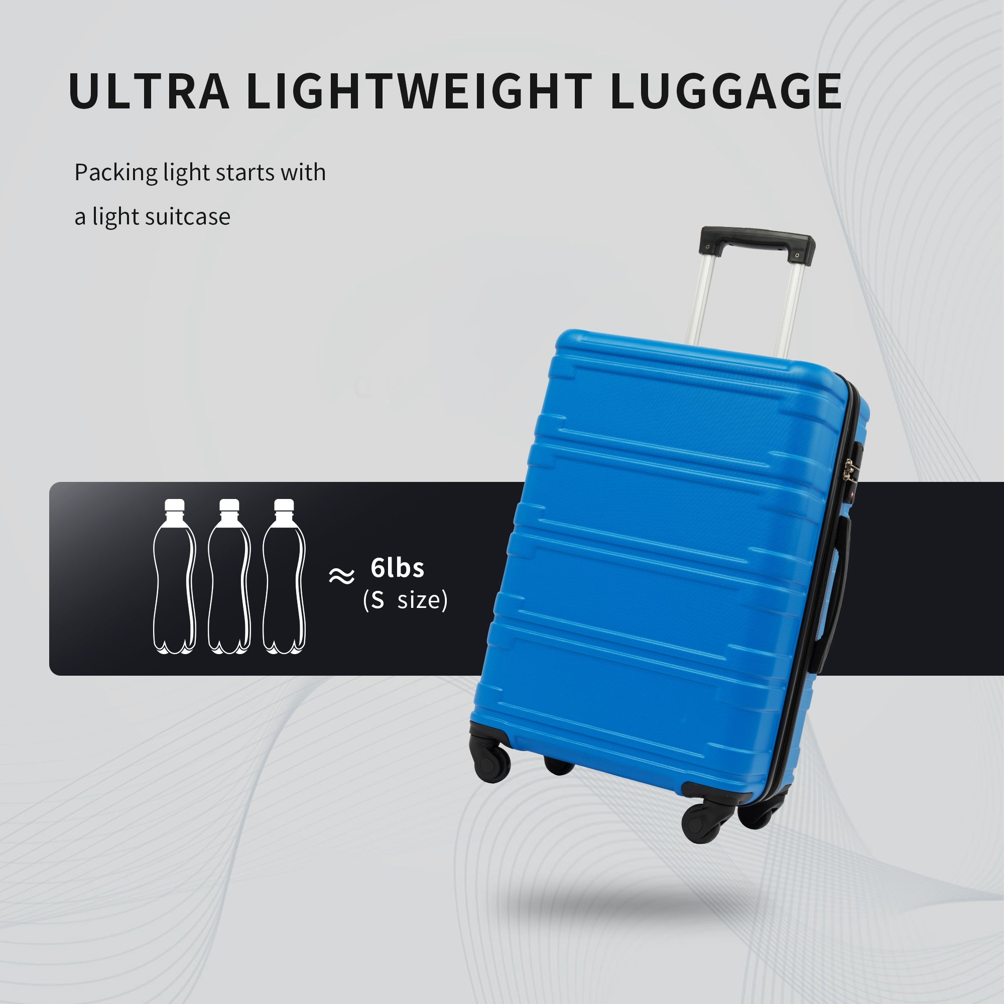 Hardshell Luggage Sets: 3 Pcs Spinner Suitcase with TSA Lock, Lightweight & Durable, Available in 20''24''28'' Sizes