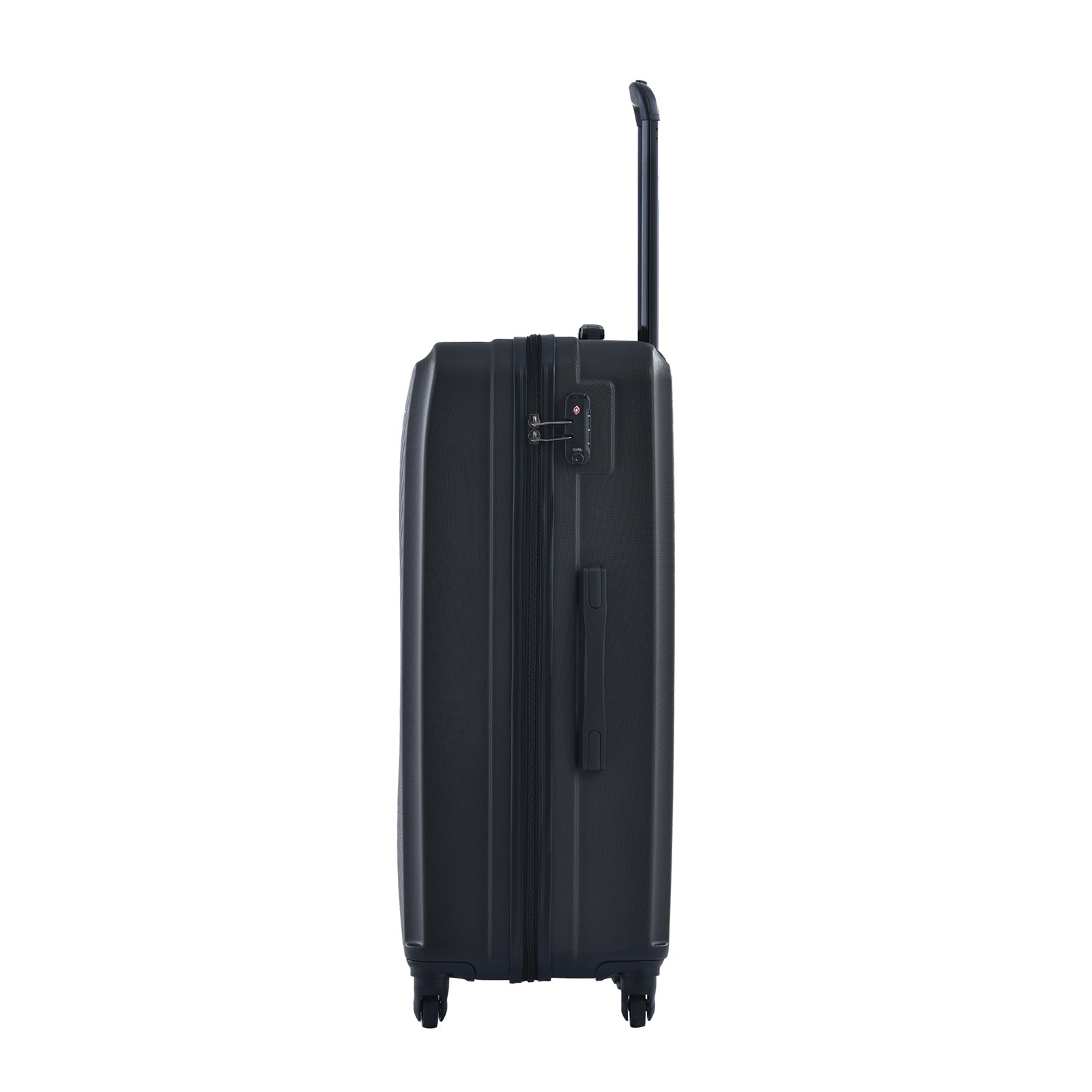 3 Piece Lightweight ABS Luggage Sets with Spinner Wheels, TSA Lock, and Hooks - Black (20/24/28)