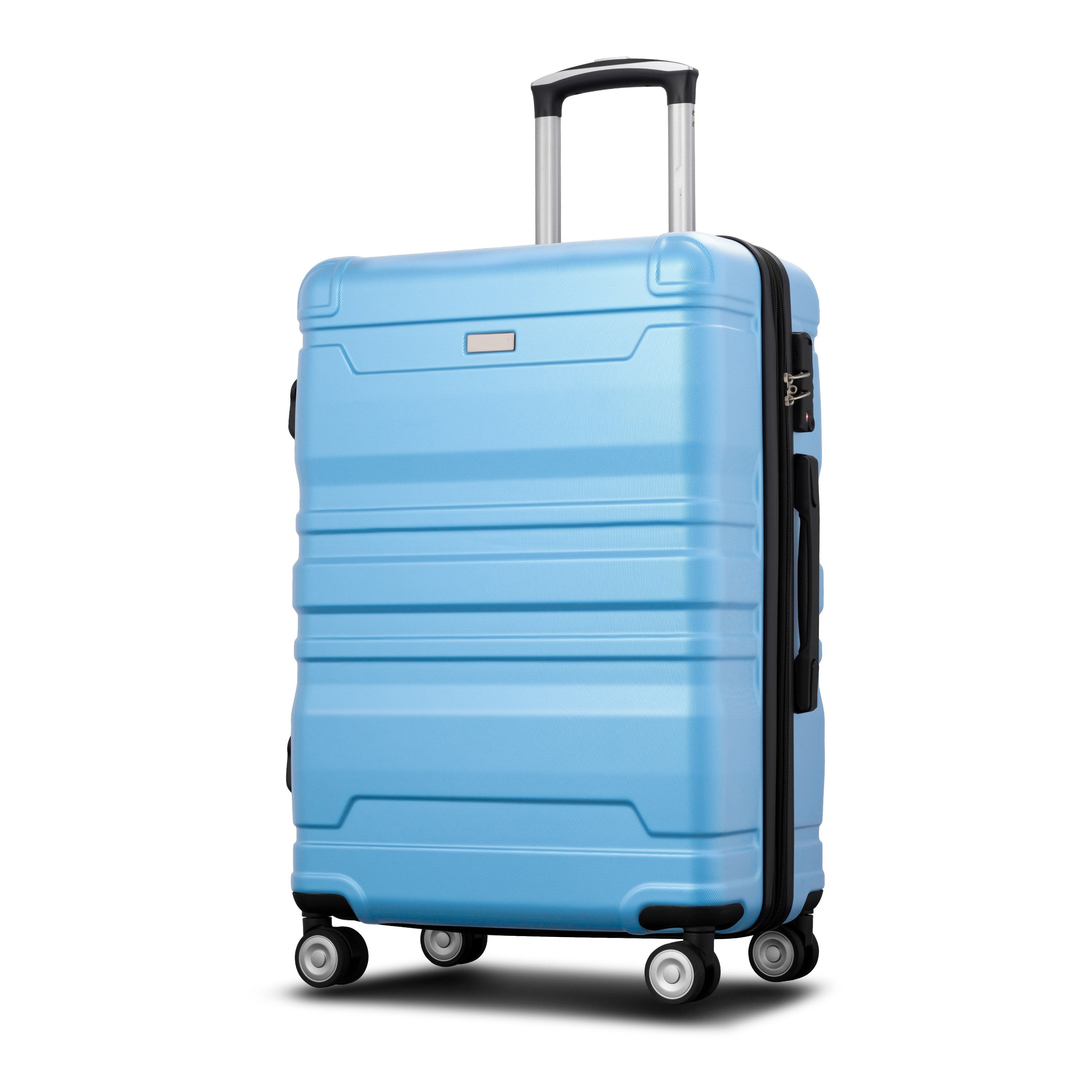 Luggage Sets: Expandable ABS Hardshell 3pcs Clearance Hardside Suitcase Spinner Wheels with TSA Lock - Lightweight, Durable, 20''24''28'' - Sky Blue