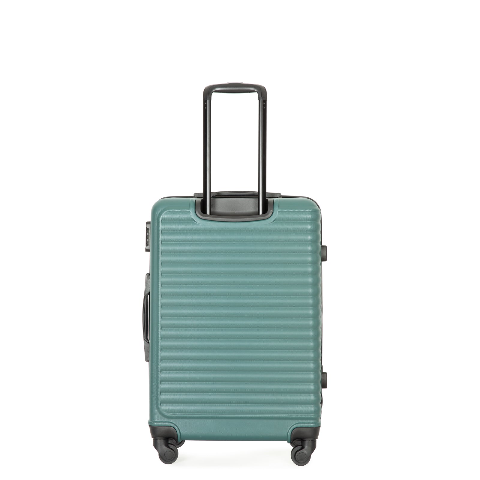 3 Piece ABS Lightweight Suitcase with Hooks, Spinner Wheels, TSA Lock, (20/24/28) Green