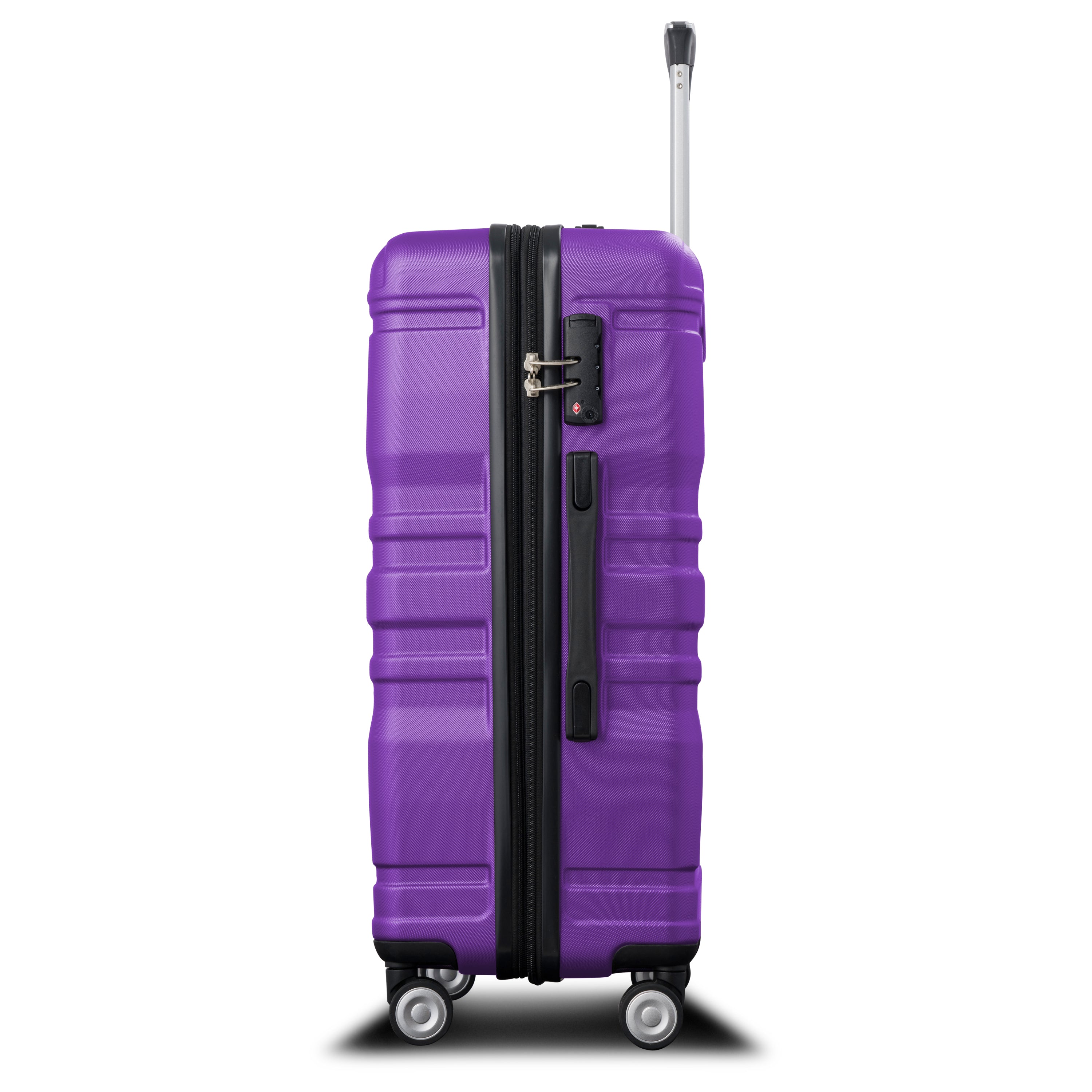 New Model Expandable ABS Hardshell 3pcs Clearance Luggage Sets - Hardside, Lightweight, Durable Suitcase Sets with Spinner Wheels, TSA Lock - 20''24''28'' (Purple)