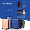 3 Piece Luggage Sets: Lightweight & Durable Expandable Suitcase with Hooks, Spinner Wheels, TSA Lock, Dark Blue (21/25/29)