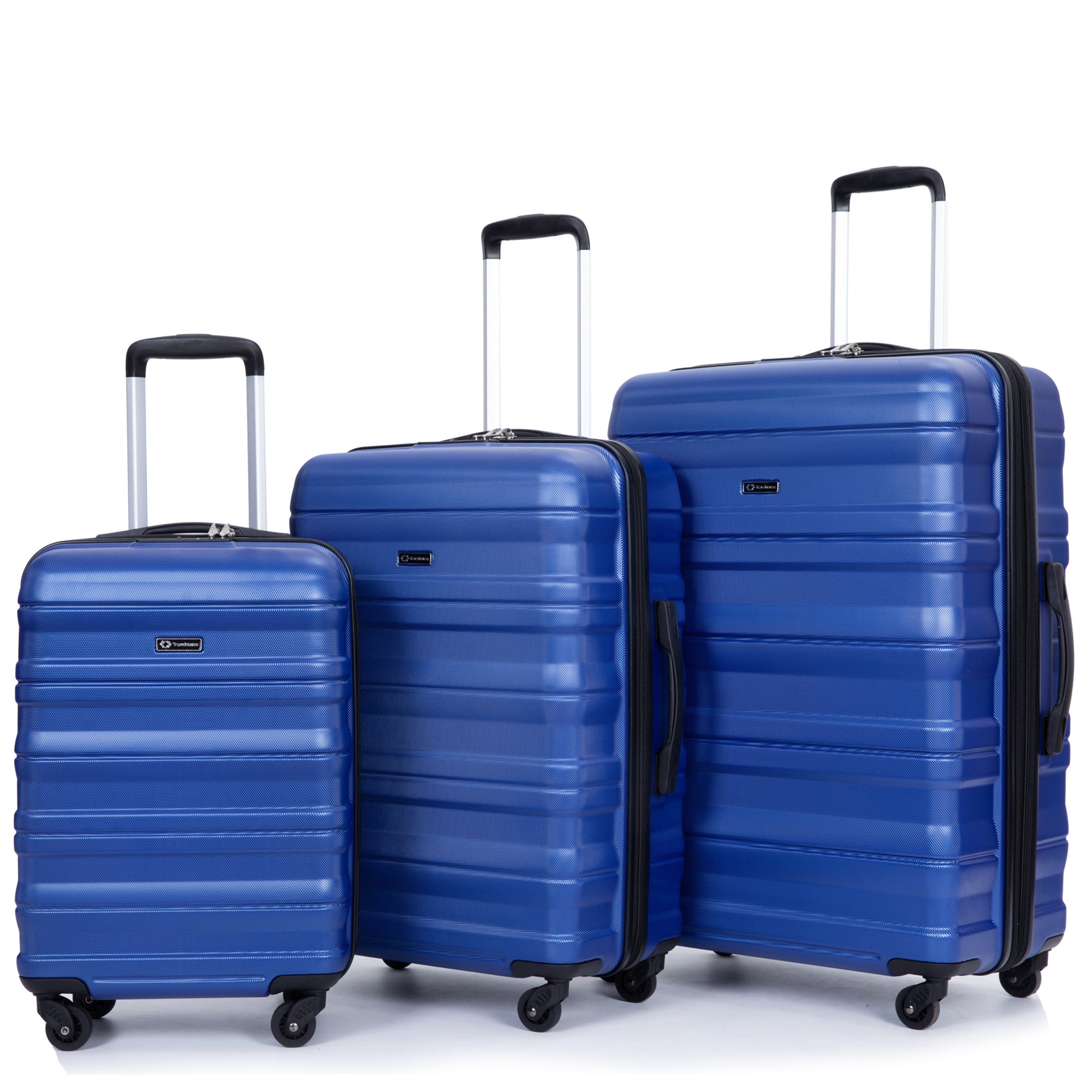 3 Piece Luggage Sets: Lightweight & Durable Expandable Suitcase with Hooks, Spinner Wheels, TSA Lock, Dark Blue (21/25/29)