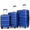 3 Piece Luggage Sets: Lightweight & Durable Expandable Suitcase with Hooks, Spinner Wheels, TSA Lock, Dark Blue (21/25/29)