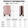 Luggage Sets 3pcs ABS+PC Hardshell Clearance Hardside Suitcase Spinner Wheels TSA Lock (20/24/28), RoseGold