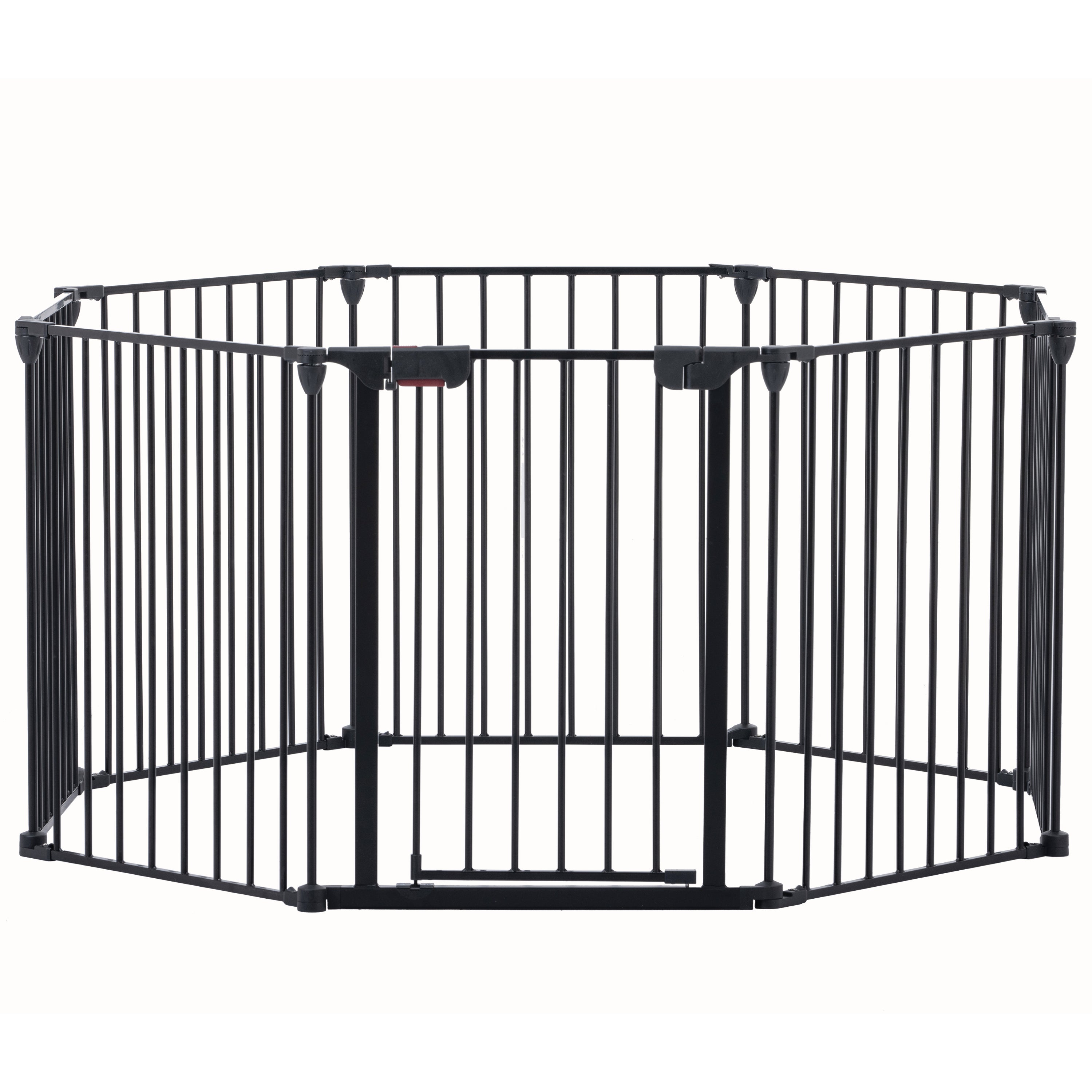 200" Adjustable Safety Gate 8 Panels Play Yard Metal Doorways Fireplace Fence: Christmas Tree Fence Gate for House Stairs & Prohibited Areas