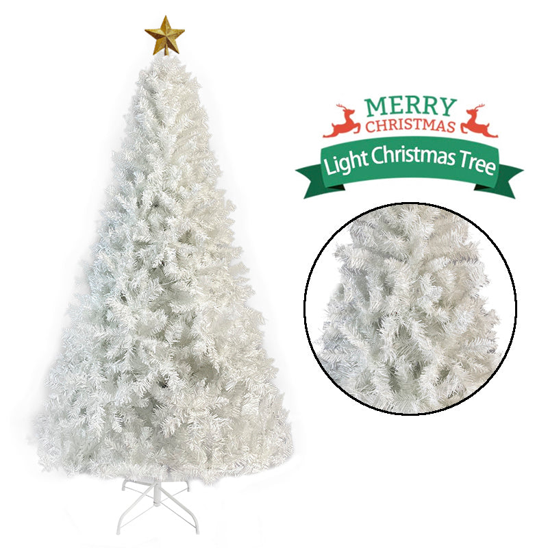 GO 7 FT White Christmas Tree - 500 LED Warm Lights, PVC Branch, Artificial Holiday Pine Tree with Star Top