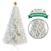 GO 7 FT White Christmas Tree - 500 LED Warm Lights, PVC Branch, Artificial Holiday Pine Tree with Star Top