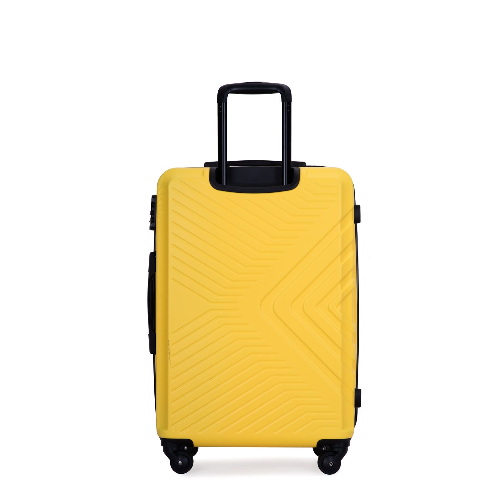 3 Piece Luggage Sets: Lightweight ABS Suitcase with Hooks, Spinner Wheels, TSA Lock (20/24/28), Yellow