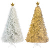 GO 7 FT White Christmas Tree - 500 LED Warm Lights, PVC Branch, Artificial Holiday Pine Tree with Star Top