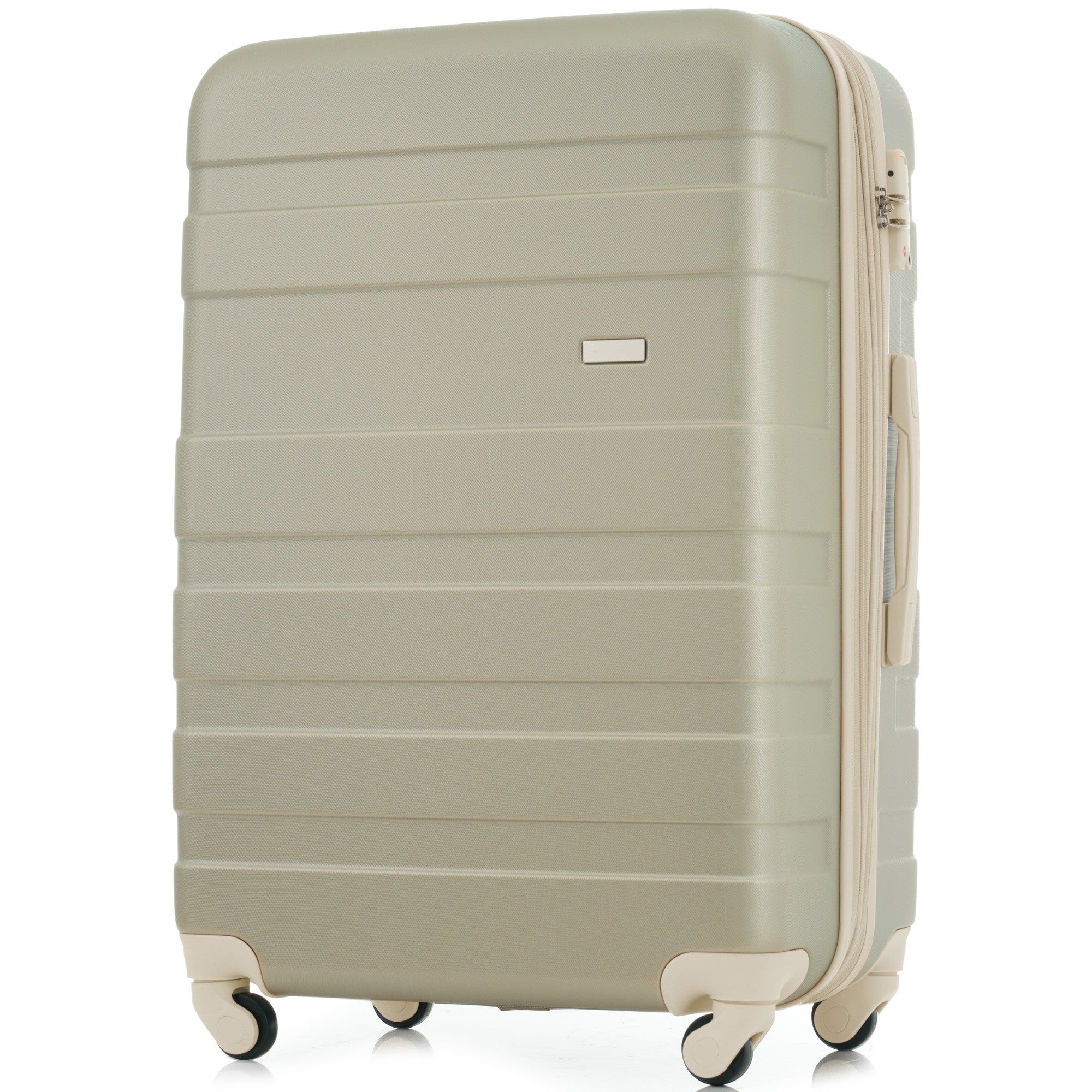 Luggage Sets Expandable ABS Hardshell 3pcs Clearance Hardside Lightweight Suitcase Spinner Wheels TSA Lock 20''24''28'' (Golden Green & Beige)