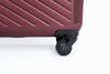 3 Piece Luggage Sets with Two Hooks, Spinner Wheels, TSA Lock, ABS Lightweight Suitcase (20/24/28) - Wine Red