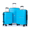 Hardshell Suitcase Spinner Wheels Luggage Sets Lightweight Suitcase With TSA Lock, 3-Piece Set (20/24/28), Light Blue