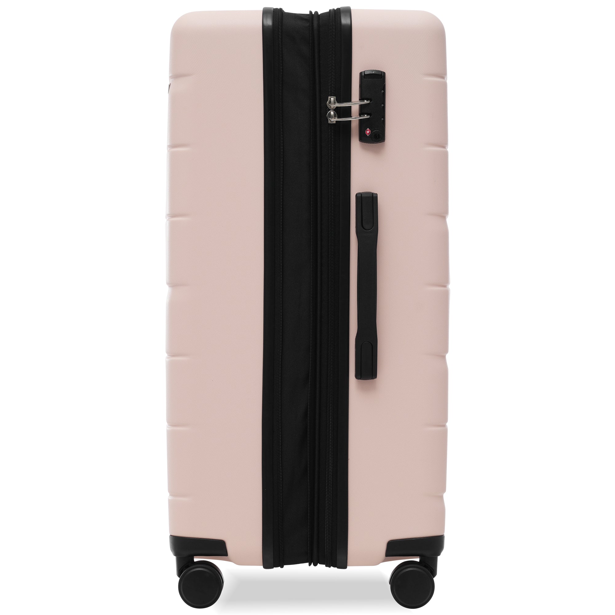 Luggage Sets 3 Piece Suitcase Set 20/24/28, Airline Approved, Hard Case with Spinner Wheels, Pink and Black