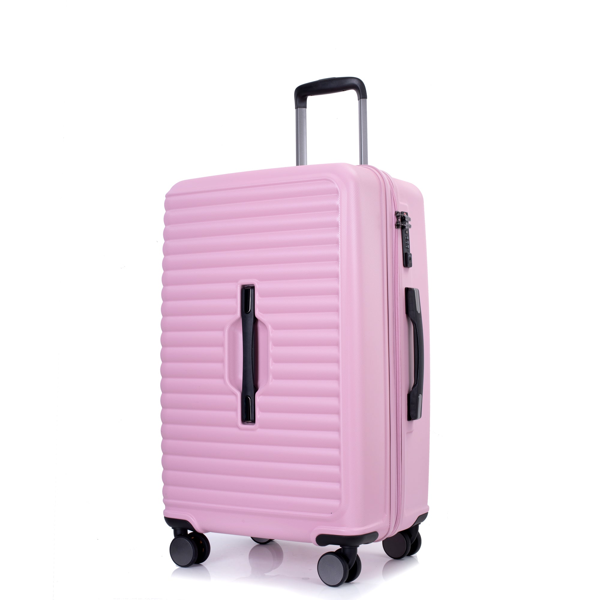 3 Piece Luggage Sets with Hooks, Double Spinner Wheels, TSA Lock (21/25/29) - Lightweight Pink Suitcase for Travel