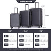 3 Piece Luggage Sets - Lightweight ABS Suitcase with Spinner Wheels, TSA Lock, Two Hooks - Lavender Purple (20/24/28)